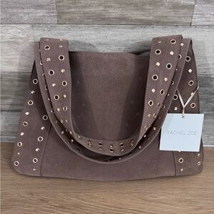 Rachel Zoe Taupe Eyelet Tote